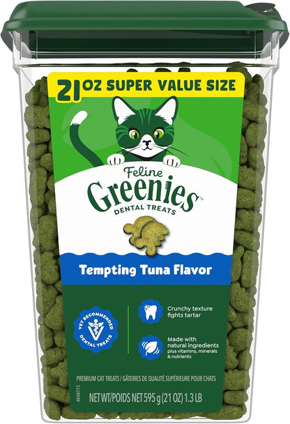 Greenies Feline Natural Dental Cat Treats, Tempting Tuna Flavor, 9.75 Oz | #1 Veterinarian-Recommended, 36% Less Tartar in 28 Days, Cleans to Gumline, Crunchy Texture, Natural Ingredients17