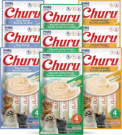 INABA Churu Lickable Purée Natural Cat Treats (Tuna and Chicken Variety Pack, 36 Tubes)1