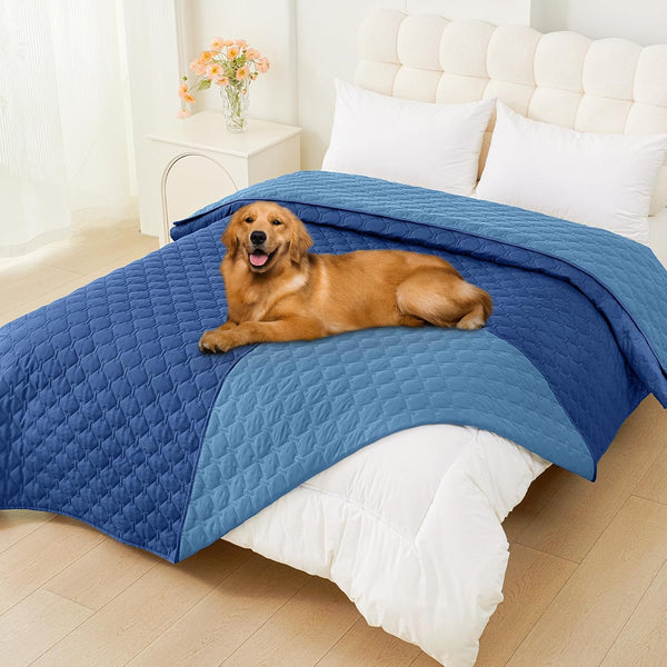 Smiry Waterproof Dog Bed Cover, Reversible Pet Blanket for Sofa Couch | Soft Washable Dog Blanket, Leakproof Couch Cover for Dogs Cats & Furniture Protection, 52X82, Grey/Dark Grey124