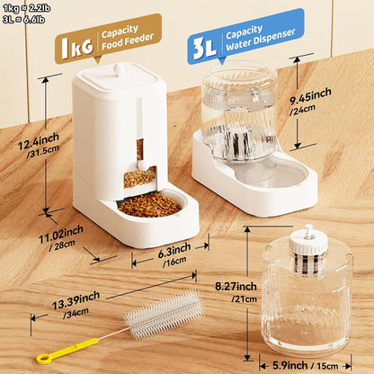 Automatic Cat Feeder & Water Dispenser Set (Bowl Not Included) | Gravity Dog Waterer and Food Feeder for Small Medium Dog Cat Puppy Kitten Water & Food Bowl Large Capacity9