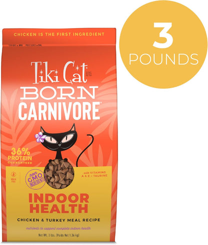 Tiki Cat Born Carnivore Indoor Health Non-Gmo, Chicken and Turkey Meal Recipe 3 Lbs.2