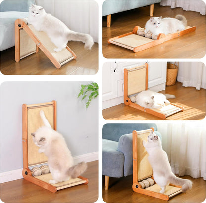 Cat Scratcher, 23.6 Inch L Shape Foldable Cat Scratching Post Pads Wall and Couch Mounted, Easy Install Cat Scratching Woodboard Toy for Indoor Cats, Large Size5