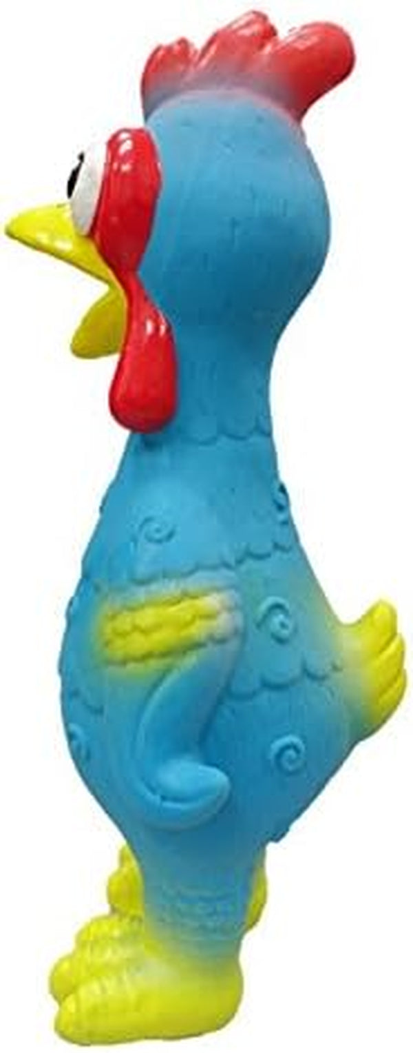 Latex Chicken Design with Swirl Pattern Dog Toy (Blue)2