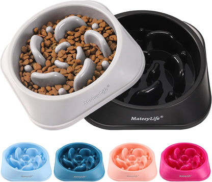 Mateeylife 2-Pack Slow Feeder Dog Bowls, 2 Cups, Dog Puzzle Feeder Bowl | Food-Contact Safe, Dishwasher Safe, Non-Slip Base, Maze Design, for Fast Eaters, for Dogs and Cats, Daily Mealtimes10