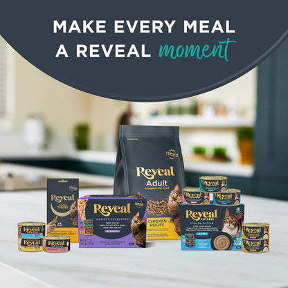 Reveal Fish & Chicken Variety Lickable Cat Treats 20-Pack 0.5 Oz Pouches | Creamy Puree, Limited Ingredient, Grain Free, High Quality Protein, Squeeze up for Training or Food Topper5