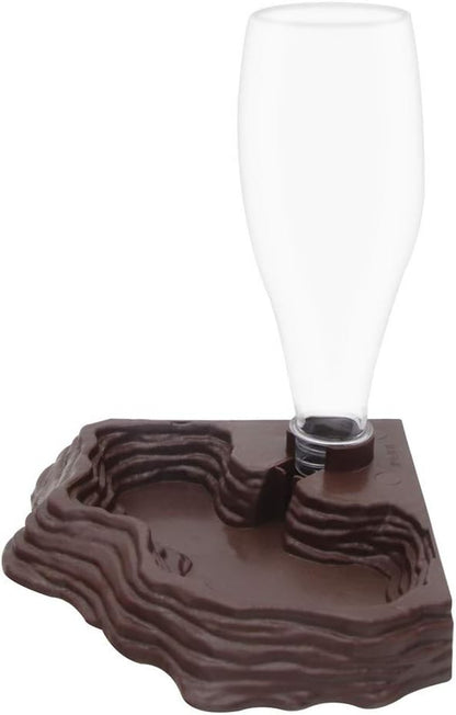 SLSON Reptile Water Feeder Automatic Water Dispenser Waterer 13.5Oz Feeding Accessories for Turtle Bearded Dragons Lizards Geckos for Terrarium Tank (Brown)1