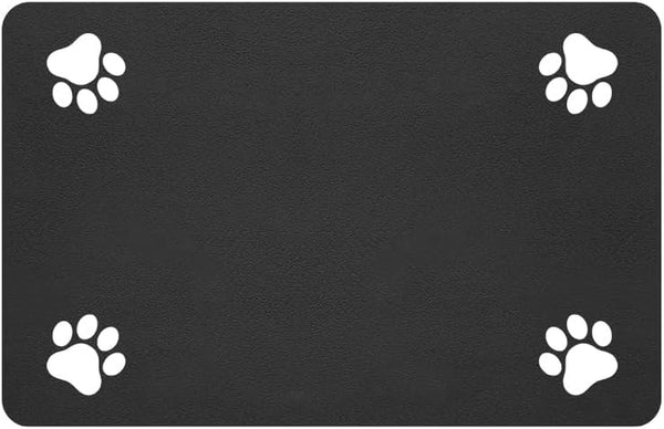 Pet Feeding Mat-Absorbent Pet Placemat for Food and Water Bowl, with Waterproof Rubber Backing, Quick Dry Water Dispenser Mat for Dog and Cat (20"X12", Striped Dark Gray)18