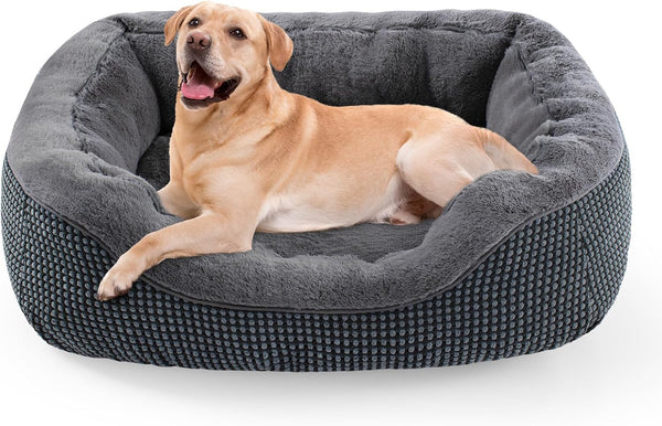 INVENHO Medium Dog Beds for Medium Dogs Washable, Rectangle Dog Bed Medium Size Dog, Orthopedic Dog Bed, Warming Soft Calming Sleeping Puppy Bed Durable Pet Bed with Anti-Slip Bottom M(30"X24"X9")39
