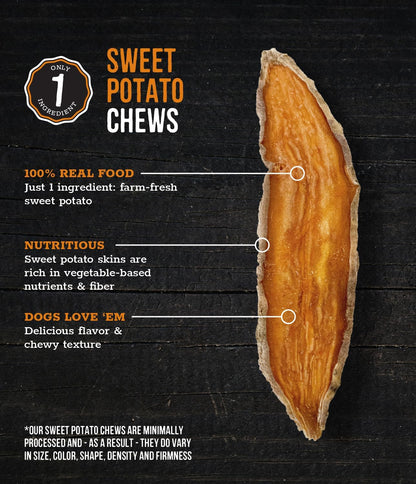 Wholesome Pride Healthy Sweet Potato Chews – Sensitive Stomach Dog Treats, No Preservatives, Single-Ingredient, No Grain, 16 Oz3