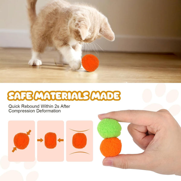 TEAWOO 50Pcs Cat Toys Pom Pom Balls with 1 Launcher Set, Interactive Cat Toy Stuff for Indoor Both Adult & Kitten Toys3