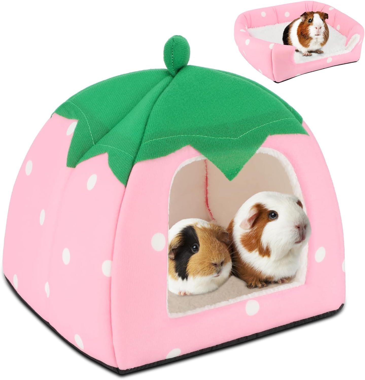 bwogue-guinea-pig-bed-hideout-washable-hamster-cave-for-small-animals-removable-cushion-for-cleaning-warm-fleece-nest-washable-bed-10-23-x-10-23-x-11-in-dwarf-rabbits-hedgehogs