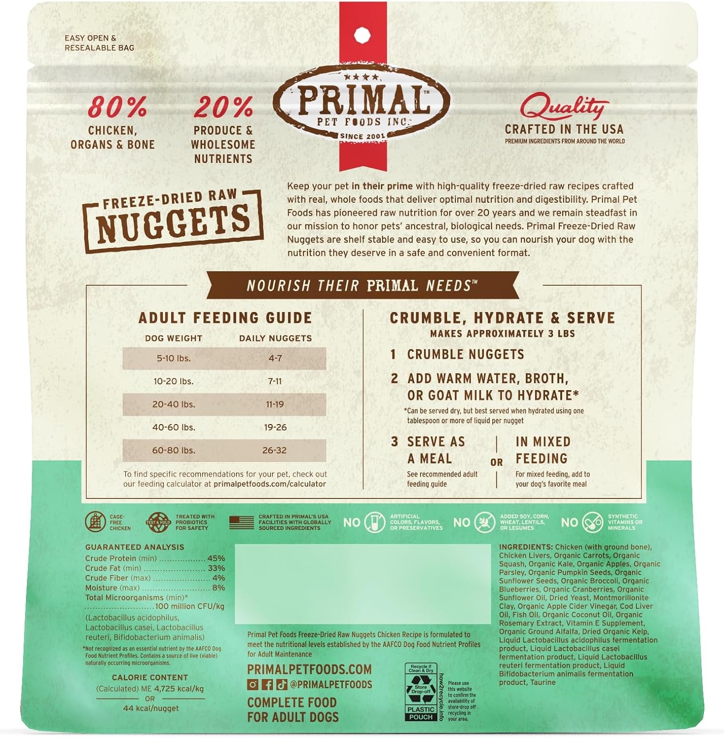 primal-freeze-dried-dog-food-nuggets-chicken-complete-balanced-meal-topper-or-treat-premium-healthy-grain-free-high-protein-raw-dog-food-14-oz-complete-balanced-nutrition-meal-topper-or-treat-grain-free-high-protein-no-synthetic-vitamins-minerals