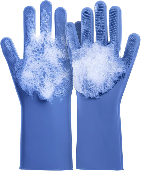 Silicone Pet Grooming Gloves Dog Washing Gloves for Bathing, 1 Pair Purple | 3000 Soft Silicone Bristles, 5-Finger Flexible, Gently Massages & Removes Fur, Non-Slip, Easy Clean, for Dogs/Cats/Horses8