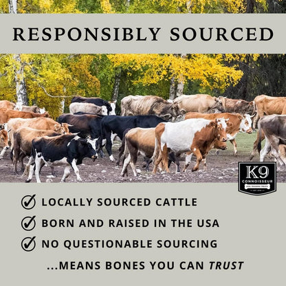 K9 Connoisseur Beef Marrow Dog Bones Long Lasting for Aggressive Chewers | USA Made Single Ingredient Dynamo Bone for Small and Medium Dogs Upto 50 Pounds - 6 Pack5