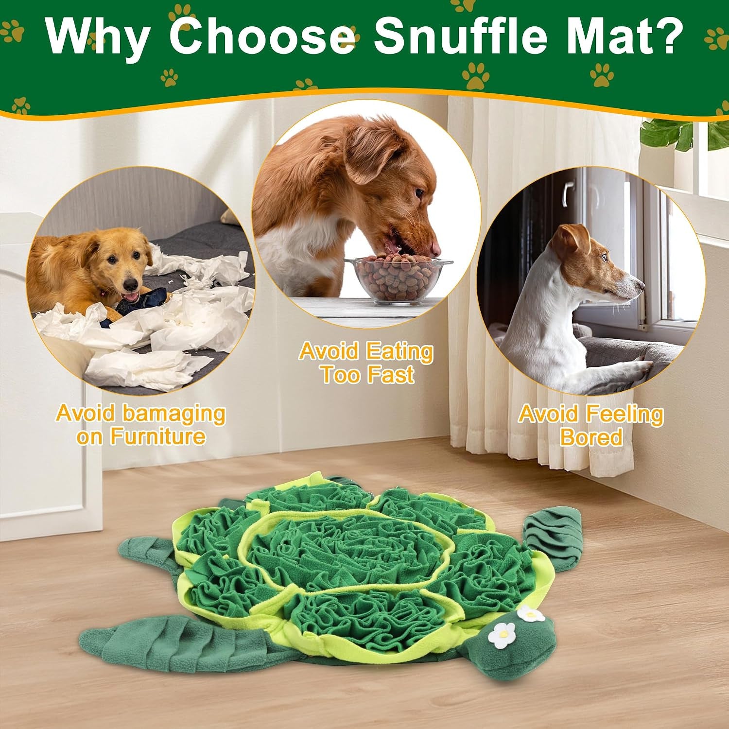 snuffle-mat-for-dogs-interactive-puzzle-feeding-game-for-stress-relief-foraging-skills-dog-toys-to-keep-them-busy-small-medium-large-dogs-turtle-design