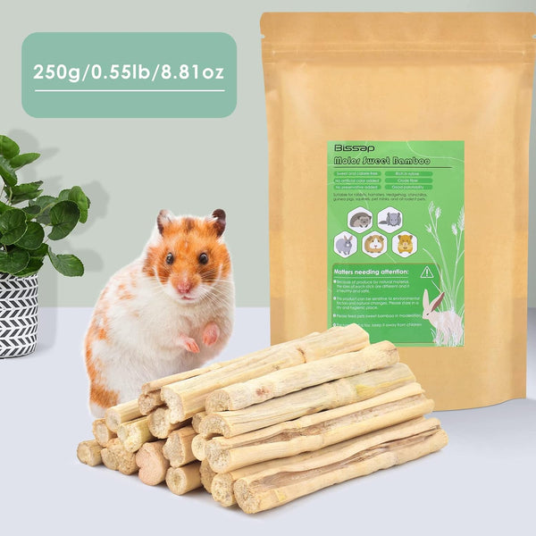 Bissap 250G/0.5Ib Sweet Bamboo Chew Sticks for Rabbits, Bunny Molar Treats Snack for Small Animals Hamster Chinchilla Guinea Pigs Rabbit Squirrel Natural Teeth Grinding Toys2