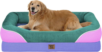 Chez Paw Waterproof Orthopedic XL Dog Bed for Large and Extra Large Dogs | Egg Crate Foam, 4-Sided Bolster Support, Waterproof Liner, Non-Slip Bottom, Machine Washable Cover, 42 X 30 Inch17