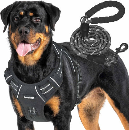 Beebiepet Heavy Duty Tactical Dog Harness for Small Dogs, No Pull Adjustable Pet Harness Reflective Service Training Easy Control Pet Vest Military K9 Working Dog Harnesses- Large, Brown11
