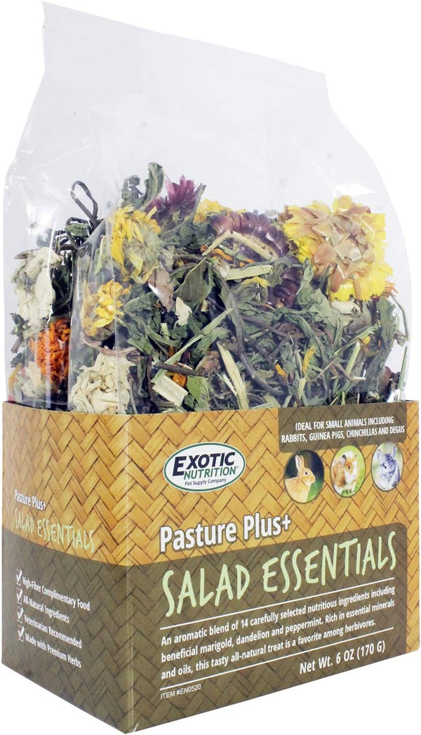 Exotic Nutrition Pasture Plus+ Salad Essentials - Healthy Natural High-Fiber Dried Flower & Herb Treat - Guinea Pigs, Rabbits, Chinchillas, Prairie Dogs, Degus, Hamsters, Gerbils & Other Small Pets3