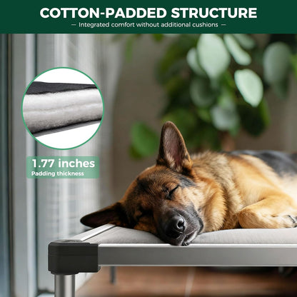 FXW Titannest Padded Chew-Proof Elevated Dog Bed for Large Dogs | Easy to Clean, Pre-Assembly Raised Cot, Indoor/Outdoor/Camping, 47 X 29 X 7.3In3