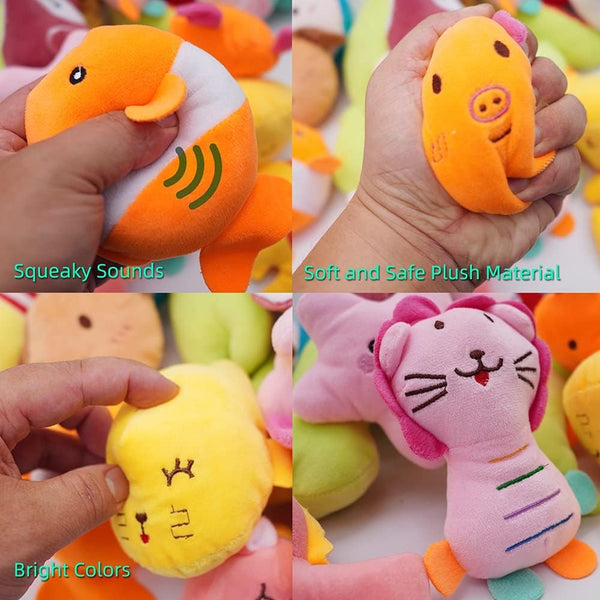 27 Pack Puppy Squeaky Toy, Different Designs Squeakers Pet Toys, Cute Bulk Plush Dog Toys for Small Dogs2