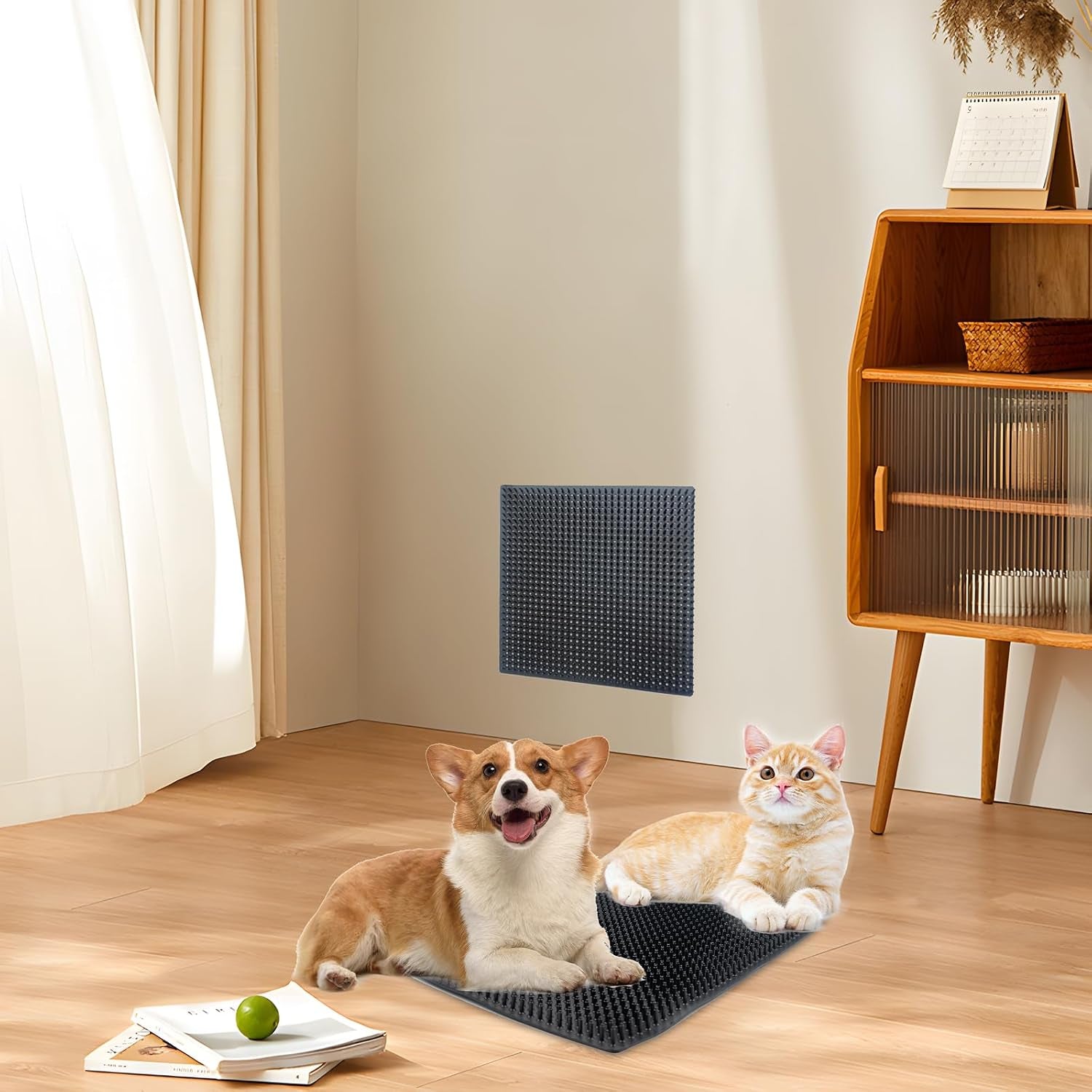 2-pcs-dog-scratching-post-pad-14-2-x-11-8-inch-36-x-30-cm-pvc-dog-back-scratcher-soft-touch-itch-relief-pad-massage-bed-massage-brush-for-wooden-stake-wall-sofa-ground
