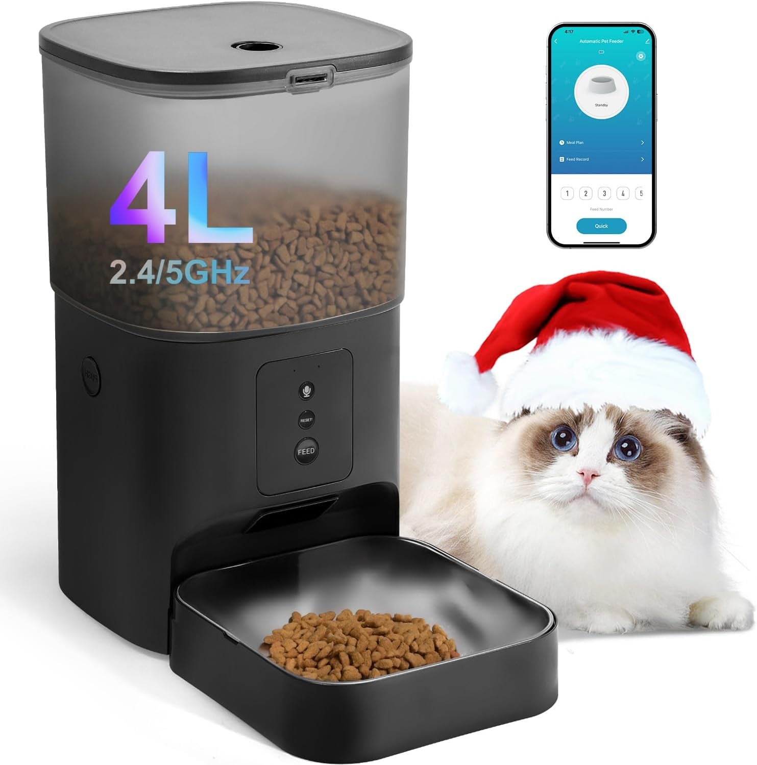 automatic-cat-feeder-4l-cat-food-dispenser-with-10s-voice-recorder-pet-feeder-up-to-8-meals-per-day-timed-dog-feeder-with-dry-food-sealed-ring