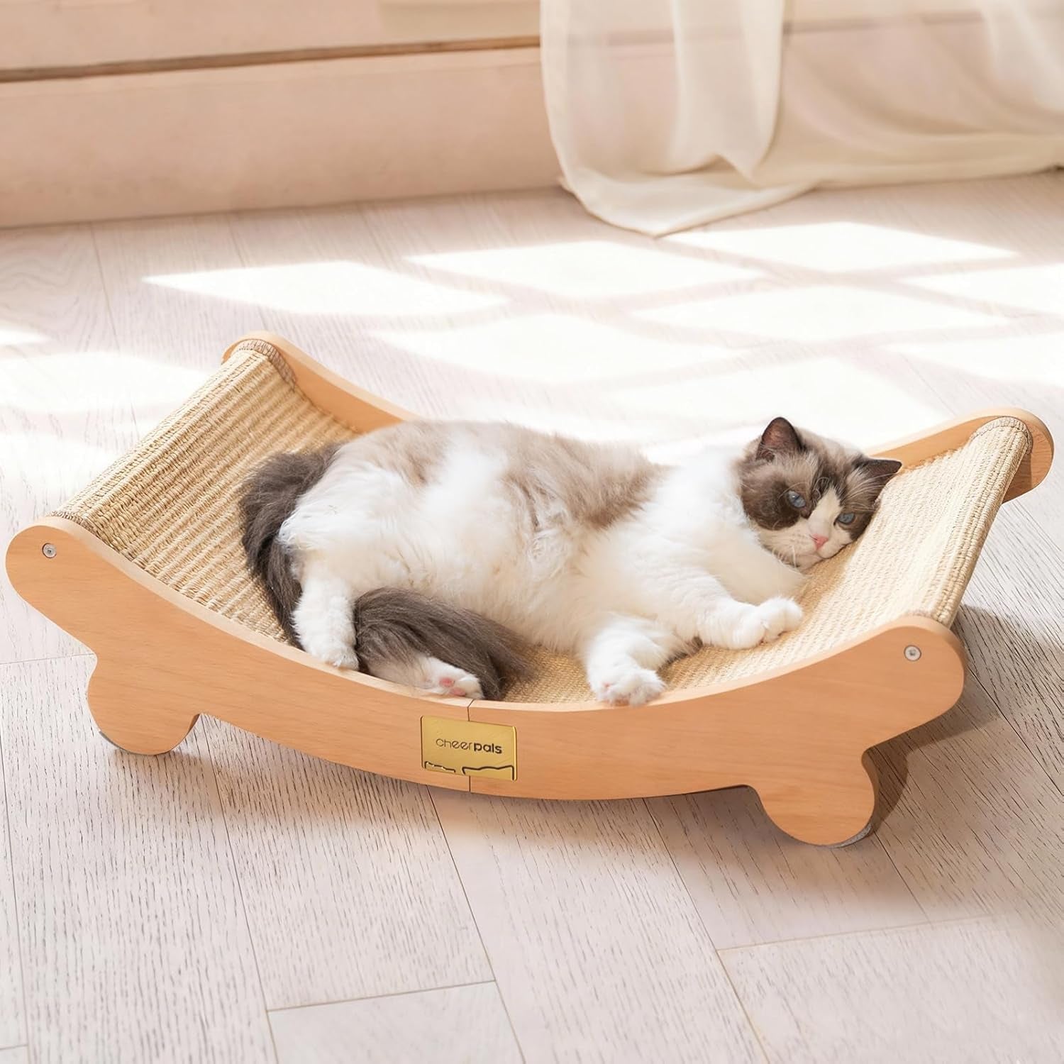 cheerhome-pets-sisal-cat-scratcher-bed-for-indoor-cats-hammock-for-scratching-pad-cat-chair-natural-sisal-scratch-post-for-large-cats-scratcher-lounge-wooden-cat-furniturelarge