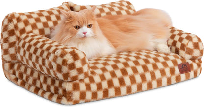 Hollypet Small Dog Large Cat Bed Puppy Couch Beds for Pets up to 25 Lbs | Fluffy Dog Cat Couch Plush Soft Warming Pets Beds with Machine Washable Cover and Non-Slip Bottom33