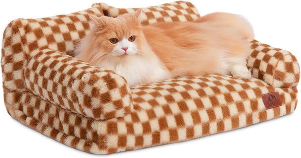 Hollypet Small Dog Large Cat Bed Puppy Couch Beds for Pets up to 25 Lbs | Fluffy Dog Cat Couch Plush Soft Warming Pets Beds with Machine Washable Cover and Non-Slip Bottom33