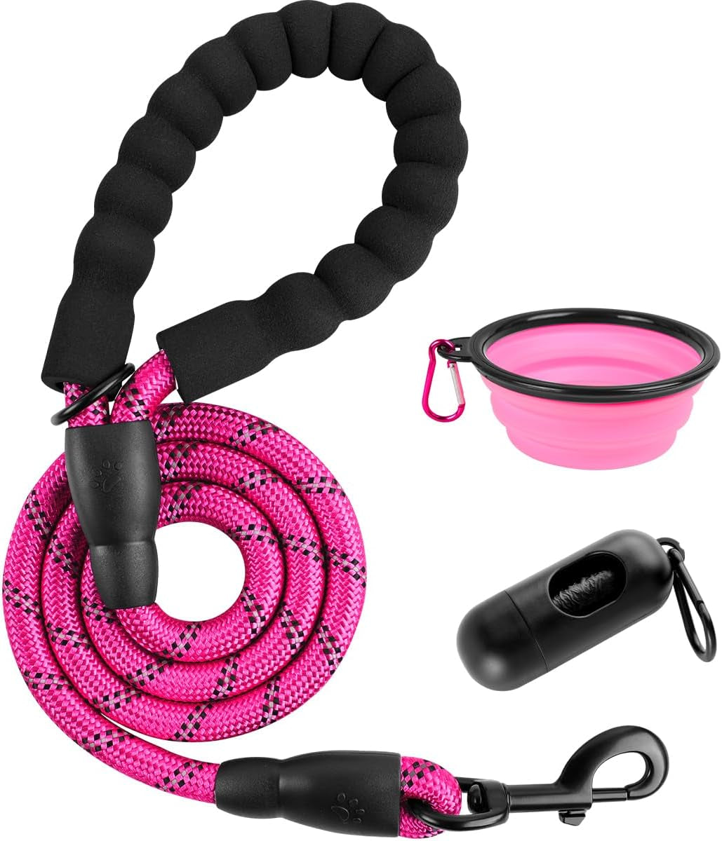 barkbay-dog-leashes-for-large-dogs-heavy-duty-dog-leash-4-5-6-ft-with-comfortable-padded-handle-and-highly-reflective-threads-for-medium-large-dogs-walking-training-running-5ft-1-2-pink
