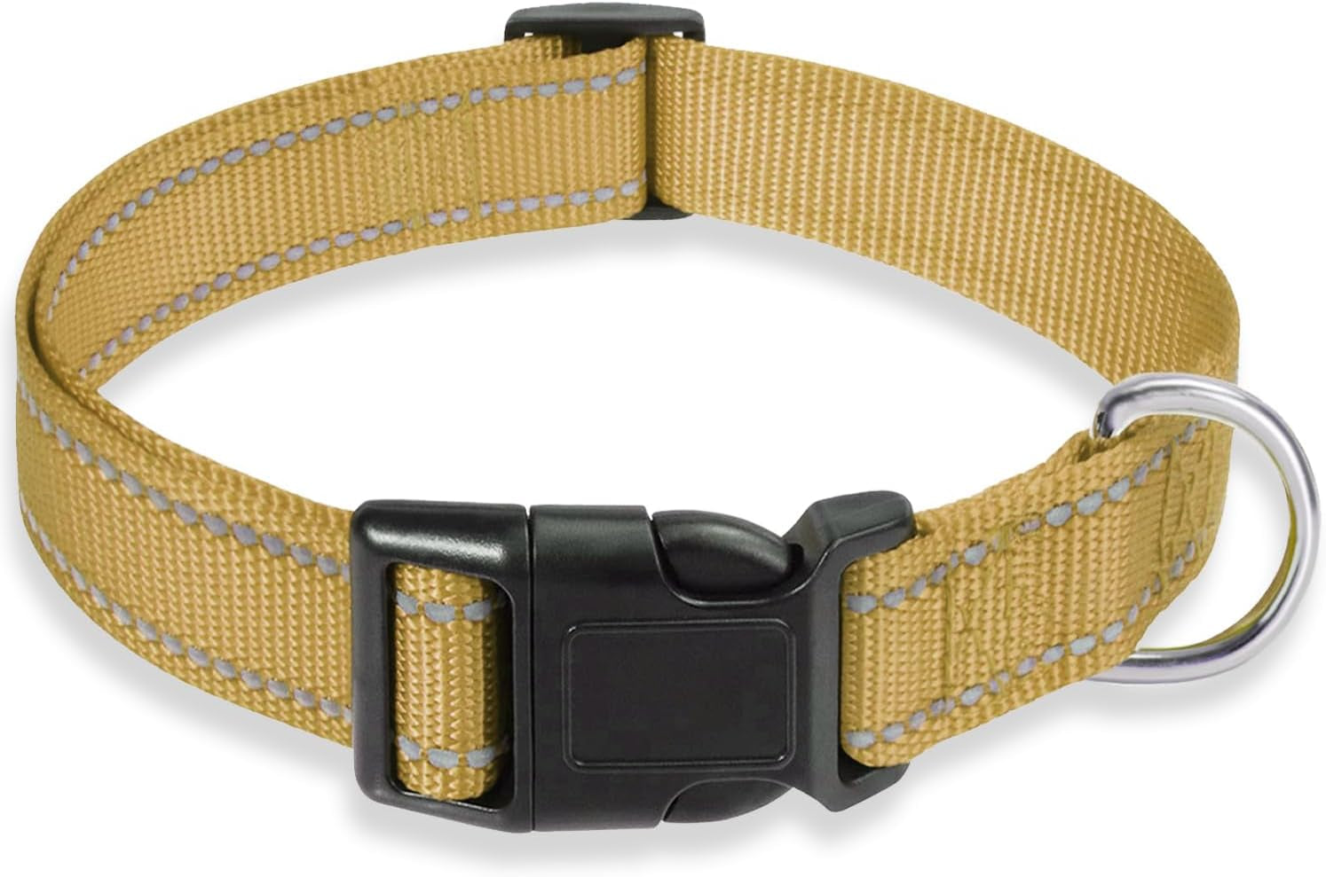 reflective-dog-collar-with-buckle-adjustable-safety-nylon-collars-for-small-medium-large-dogs-pink-m-breathable-nylon-collars-for-small-medium-large-dogs-no-chafing-on-walks-and-outdoor-hikes-metal-d-ring-night-safety