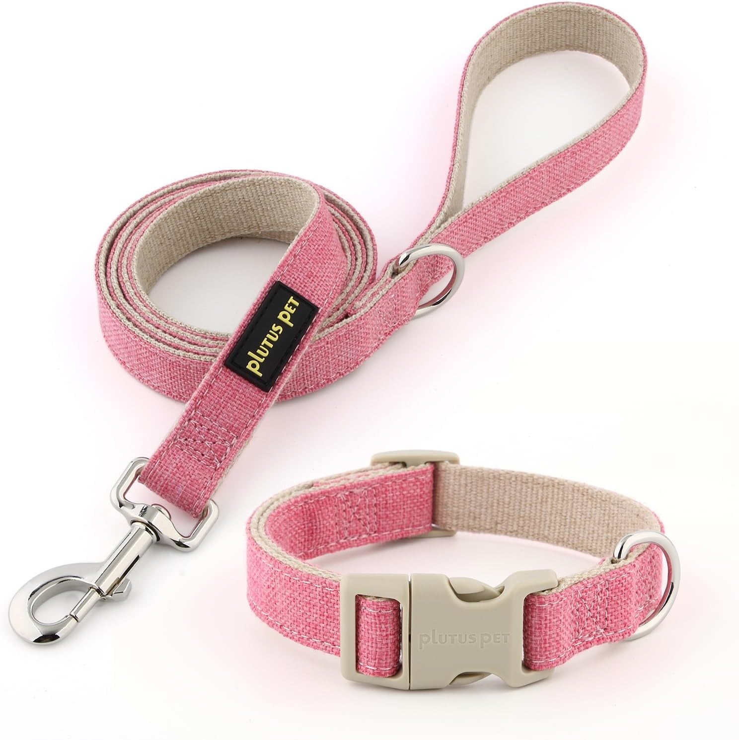 plutus-pet-cotton-hemp-dog-collar-and-leash-set-adjustable-collar-for-small-medium-and-large-dogs-heavy-duty-and-soft-on-skin-lavender-s