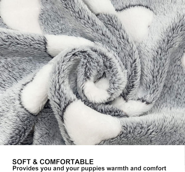 1 Pack 3 Puppy Blankets Super Soft Warm Sleep Mat Grey Cute Print Blanket Fluffy Fleece Pet Blanket Flannel Throw Dog Blankets for Small Dogs Puppy Dogs Fluffy Cats,Bone-Small(23"X15")4