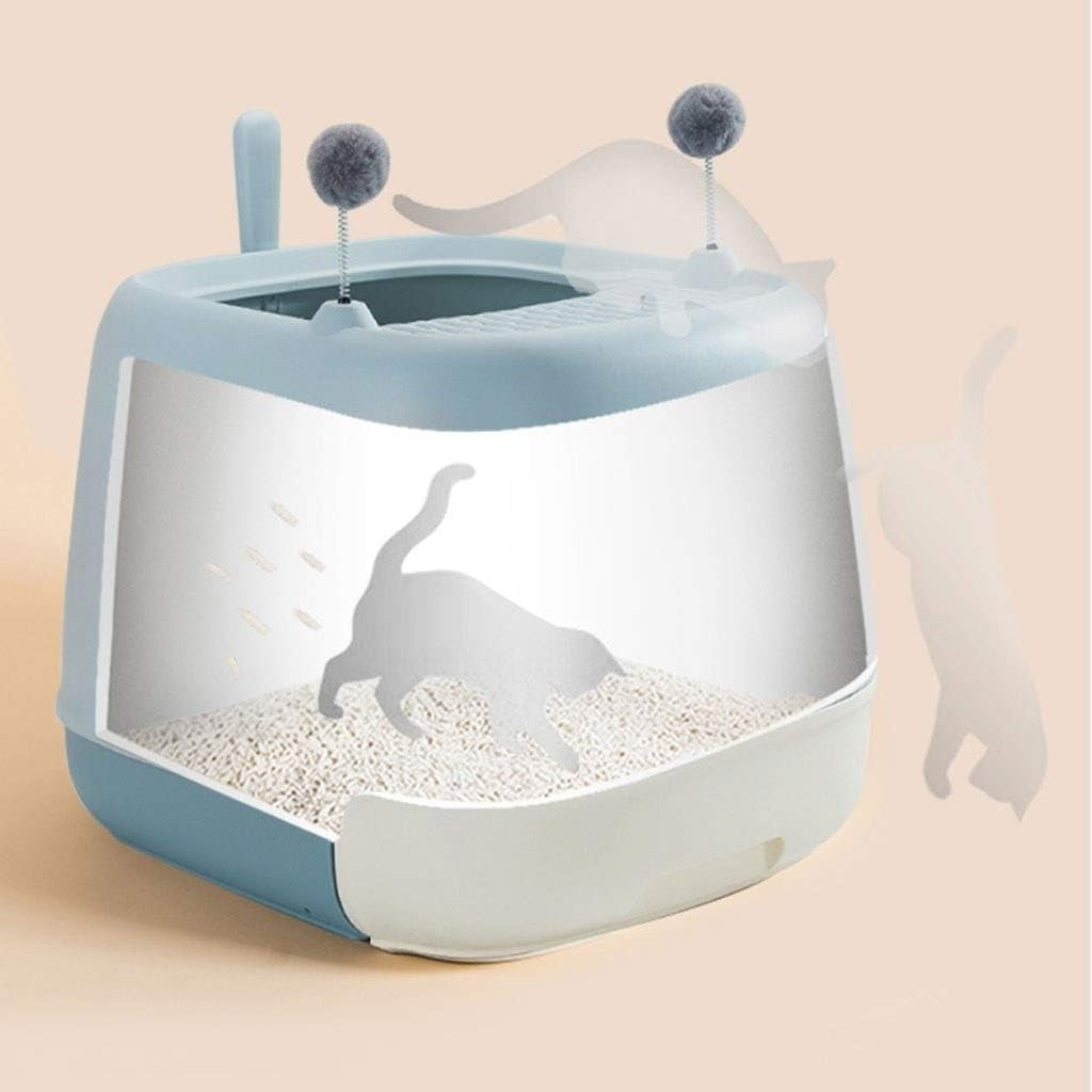 dog-potty-training-toilet-creative-cat-litter-box-fully-enclosed-drawer-top-entry-toilet-supplies-oversized-deodorant-pan-bluepink