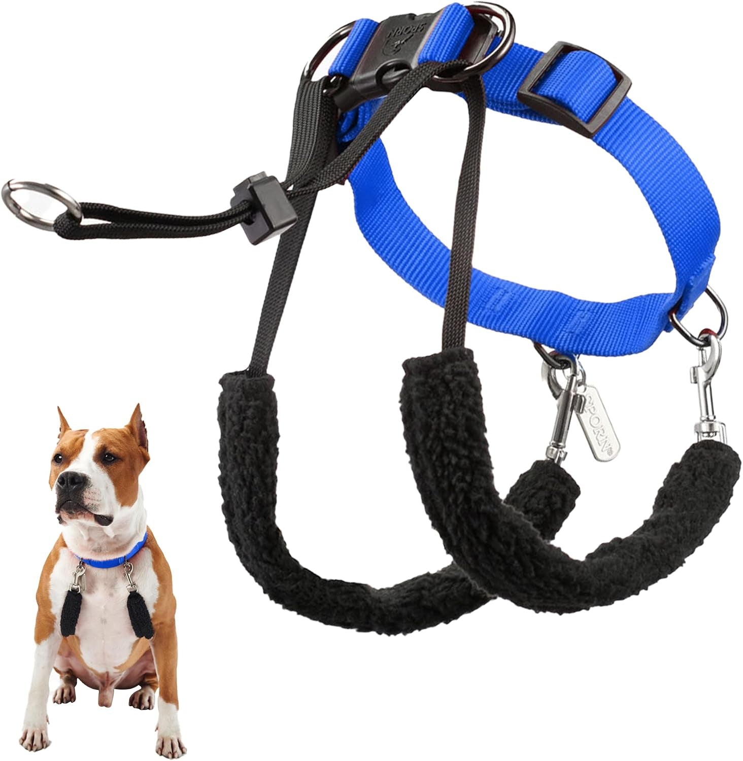 sporn-head-halter-for-dogs-no-pull-dog-harness-durable-nylon-training-collar-for-large-breeds-no-choke-design-padded-restraints-adjustable-fit-easy-on-off-black-large