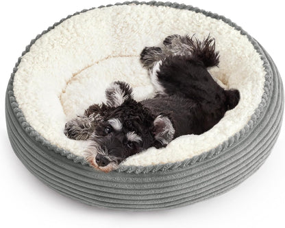 Love'S Cabin round Donut Cat and Dog Cushion Bed, 20In Bed for Cats or Small Dogs, Anti-Slip & Water-Resistant Bottom, Super Soft Durable Fabric Pet Beds, Washable Luxury Cat & Dog Bed Gray36