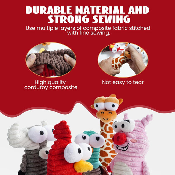 Nocciola 5-Pack Squeaky Dog Toys, Durable Stuffed Critter Zoo Dog Toys with Unique Squeak Sounds to Keep Dogs Busy, Puppy Toys for Small, Medium, and Large Dogs | 5-Pack Durable Critter Zoo Dog Toys to Keep Them Busy, Puppy Toys for Small, Medium, and Large Dogs6