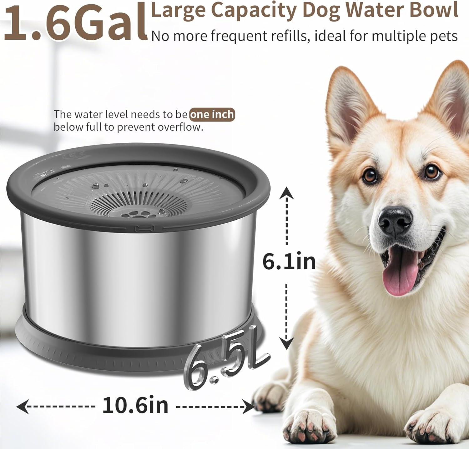 6-5l-dog-water-bowl-no-spill-1-6-gallon-stainless-steel-water-bowl-for-dogs-220oz-large-capacity-no-splash-slow-drinking-feeder-with-anti-slip-mat-for-messy-drinkers-6-5l-2-filters
