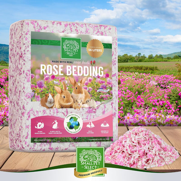 Small Pet Select Rose Paper Bedding, Odor Control, 56 L | with Real Rose Petals, Soft Absorbent Bedding, Made in USA, for Guinea Pigs, Rabbits, Hamsters & Small Pets4