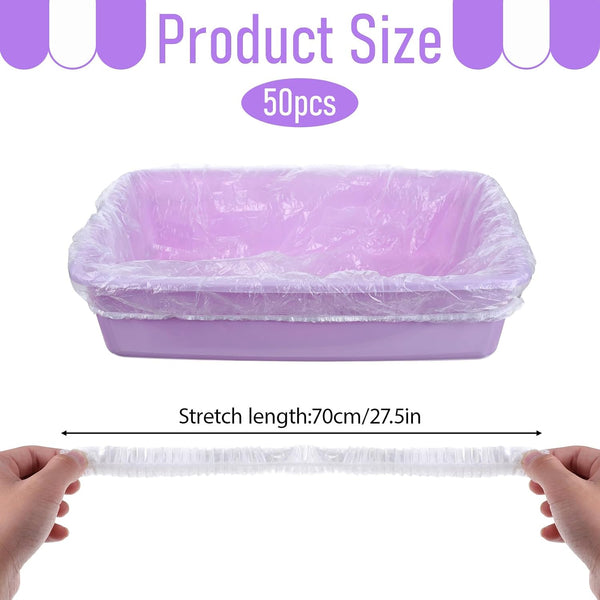 50 PCS Disposable Plastic Cage Liners, Small Animals Leak Proof Toilet Film Litter Pan Bags Film Litter Box Liner for Rabbits, Guinea Pigs, Chinchillas, Hedgehogs, Birds2