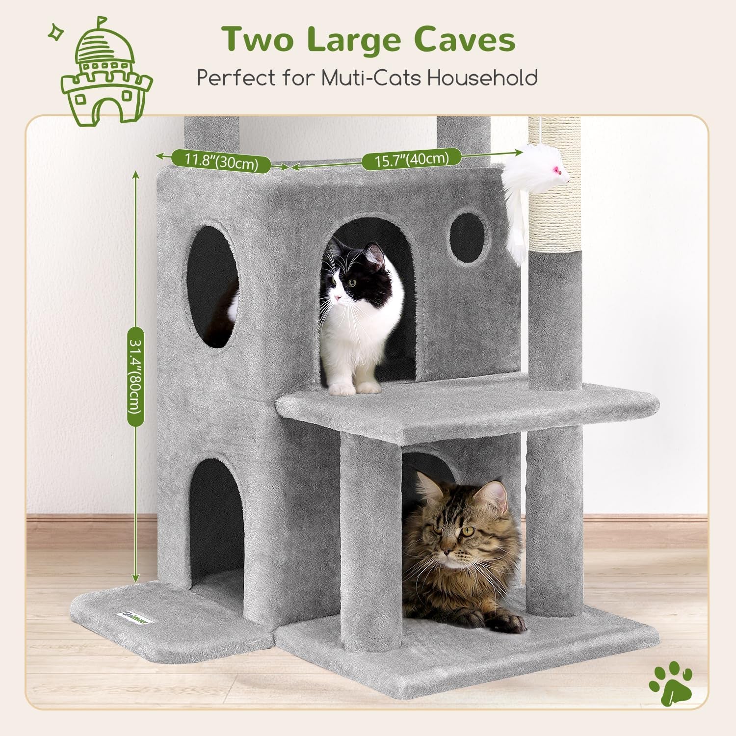 globlazer-cat-tree-tower-for-indoor-cats-50-inch-adult-cat-tree-house-for-large-adult-cats-with-steps-scratching-post-2-cat-caves-dangling-toys-fc50-light-grey