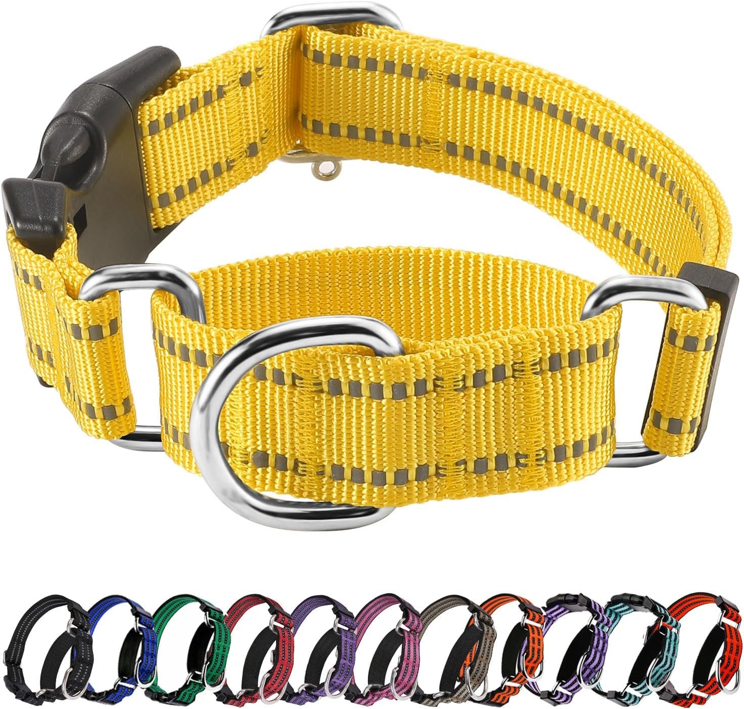 martingale-collars-for-dogs-reflective-escape-proof-training-dog-collars-with-quick-release-buckle-adjustable-no-slip-nylon-dog-collar-for-medium-pets