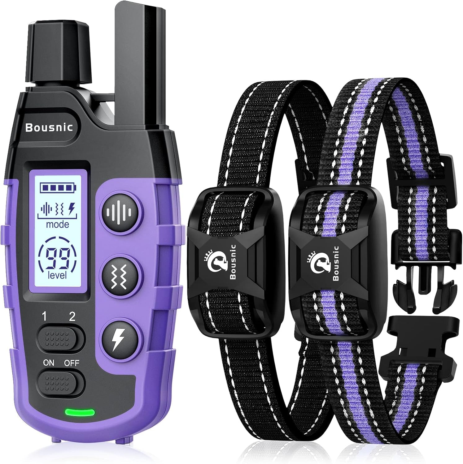bousnic-dog-shock-collar-2-dogs-5-120lbs-3300-ft-waterproof-training-collar-for-dogs-large-medium-small-with-rechargeable-remote-beep-1-8-vibration-1-16-and-humane-shock-1-99-modes