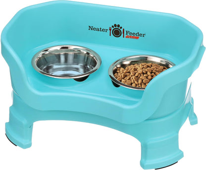 Neater Feeder Deluxe Mess-Proof Elevated Dog Bowls for Small Dogs (Up to 19 Lbs), 2 Height Adjustable (6” & 7.5”) No-Spill Raised Dog Bowl Stand, Stainless Steel Food Bowl Set, Made in USA, Cappuccino28