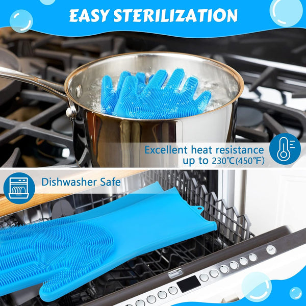 Pecute Silicone Pet Grooming Gloves for Washing Cats Dogs Bath Brush | 3,000 Soft Bristles, Gentle Massage & Deshedding, Dishwasher Safe, for Large/Thick Coats, Home/Car Cleaning5