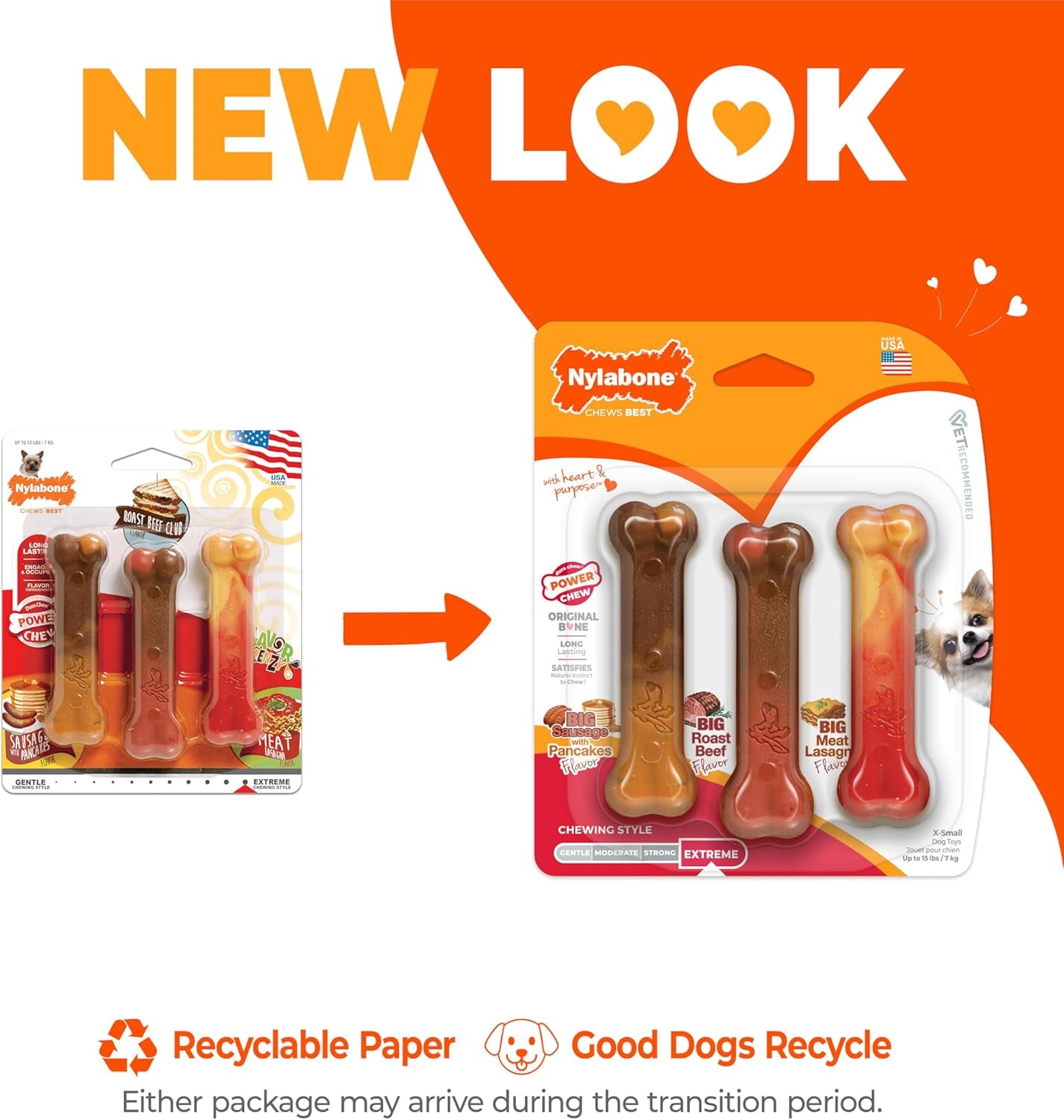 nylabone-power-chew-original-bone-dog-chew-toys-x-small-3-count-pancakes-sausage-roast-beef-meat-lasagna-flavor-durable-long-lasting-flavor-throughout-for-dogs-up-to-15-lbs