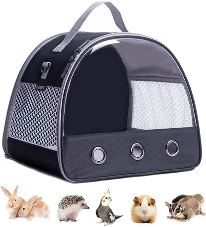 Guinea Pig Carrier Backpack, Clear Bubble Window Backpack for Guinea Pig, Bunny Rat Bird (Black, Carrier)1