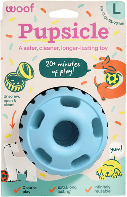 WOOF Pupsicle Interactive Dog Ball Toy for Dogs 25-75 Lbs - Green | Long-Lasting Enrichment Toy for Medium/Large Dogs, Easy-Fill Design, Low-Mess Play, Made of Natural Rubber, Easy to Clean16
