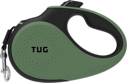 TUG 360° Tangle-Free Retractable Dog Leash | 16 Ft Strong Nylon Tape | One-Handed Brake, Pause, Lock (Medium, White)11